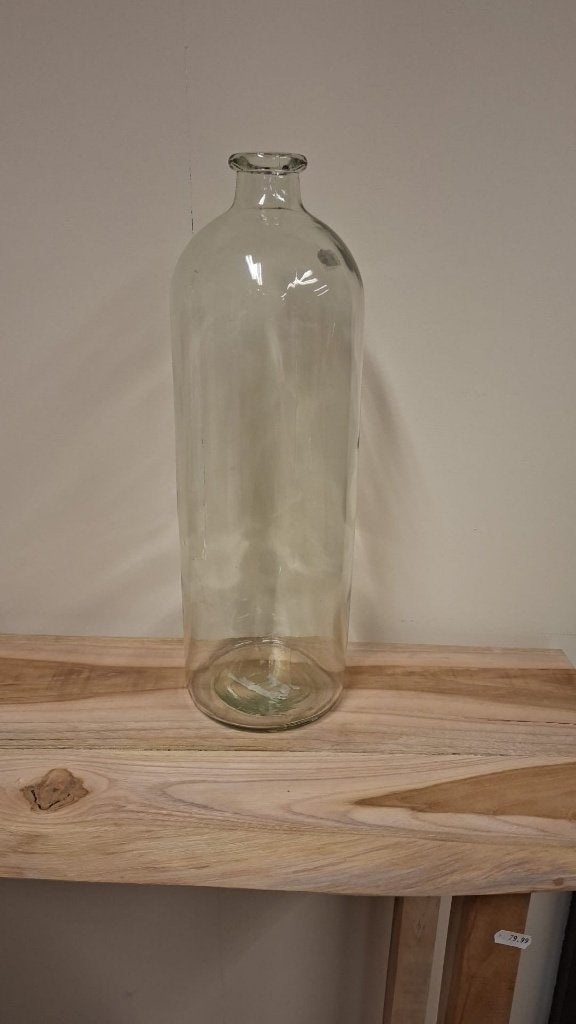 Glazen flesvaas 41 cm nieuw, Ophalen, Transparant, Glas, Nieuw