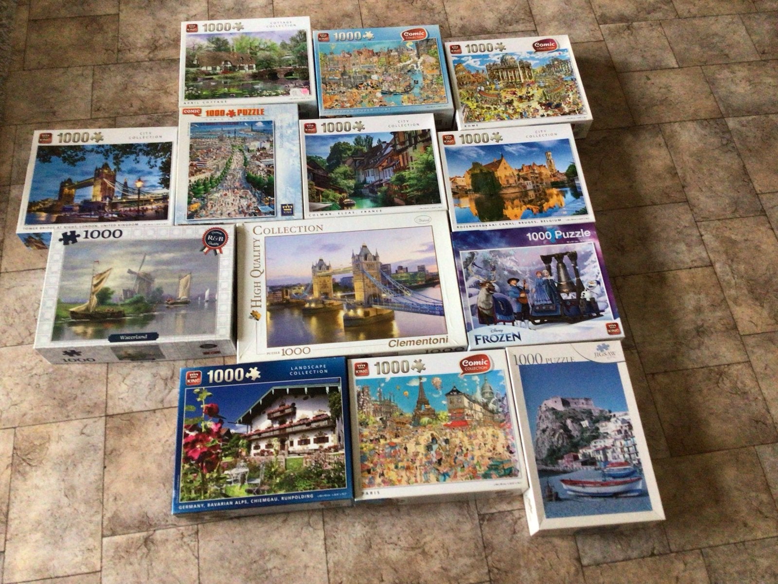 Grote collectie legpuzzels van 1000 stukjes, Ophalen, 500 t/m 1500 stukjes, Gebruikt, Legpuzzel