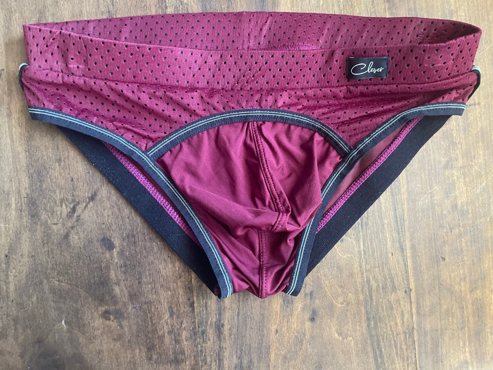 Clever Heren Slip - Bordeauxrood met Mesh Details, Verzenden, Rood, Slip