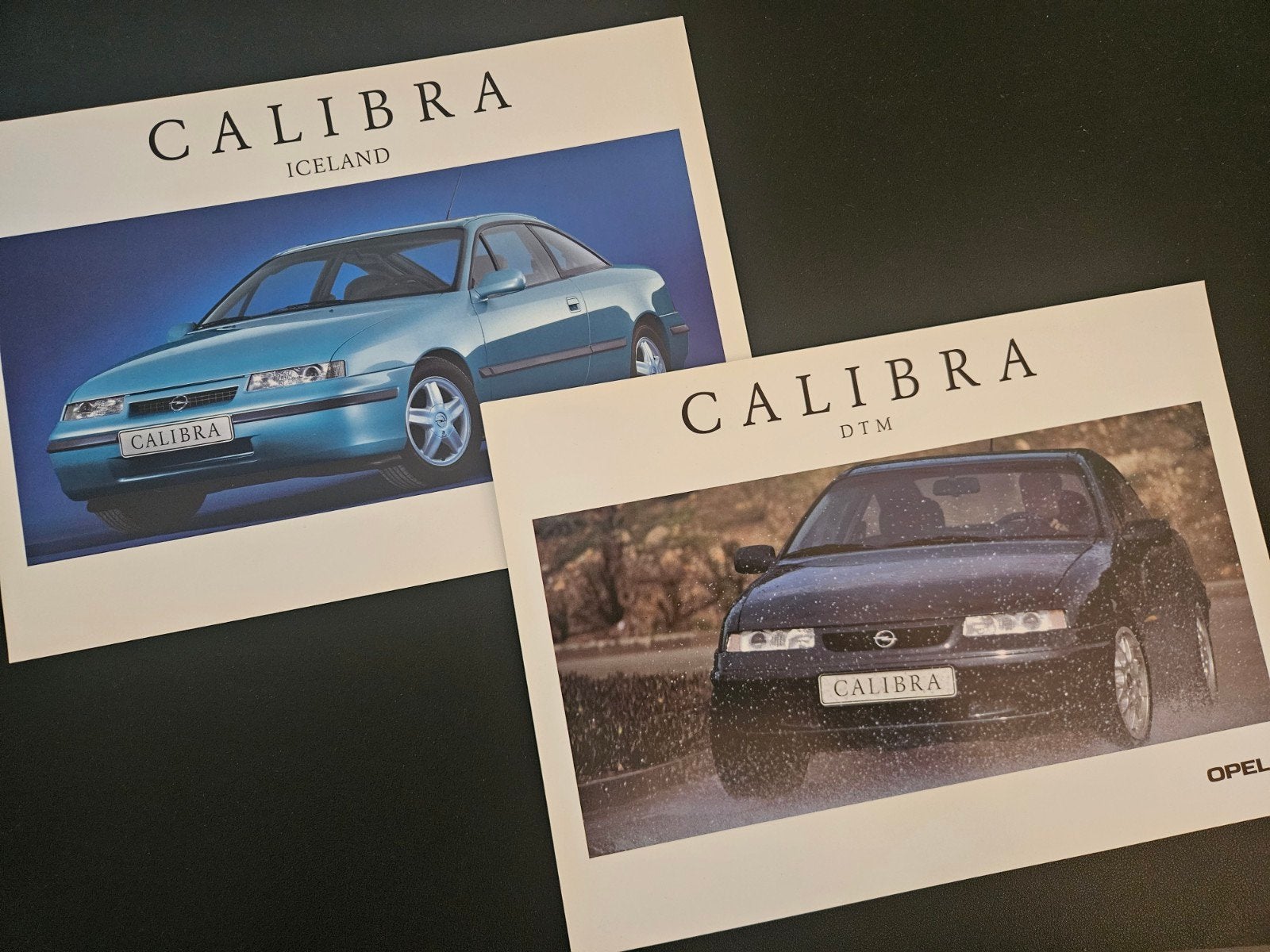 2 Leaflets Opel Calibra Iceland & DTM 1996, Ophalen of Verzenden, Zo goed als nieuw, Opel