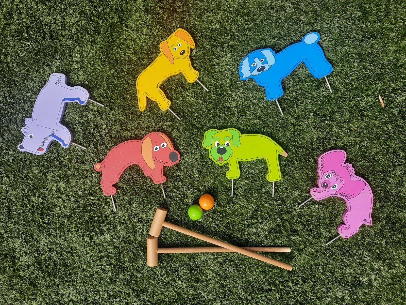 Houten Croquet Spel met Hondjes, Ophalen, Gebruikt