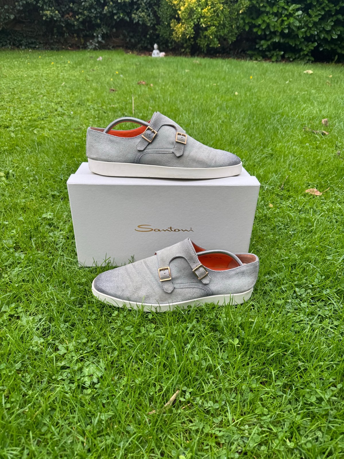 Santoni Gespschoenen Lichtblauw UK8/EU42, Kleding | Heren, Schoenen, Ophalen of Verzenden, Gedragen, Blauw, Gespschoenen