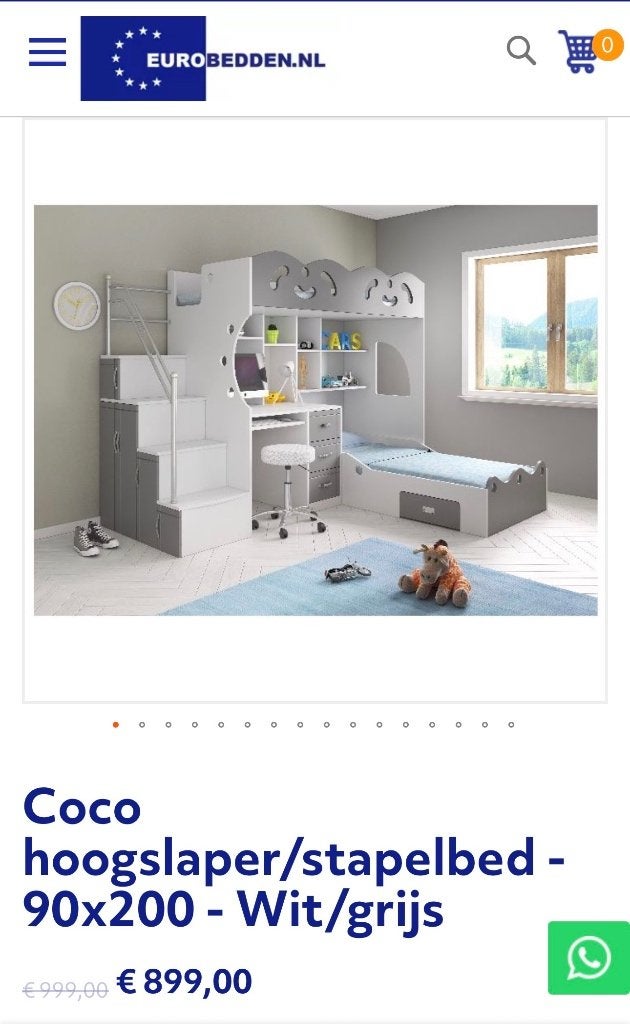 Stappelbed met bureau en kast, Ophalen, Gebruikt, 90 cm, Tweepersoons