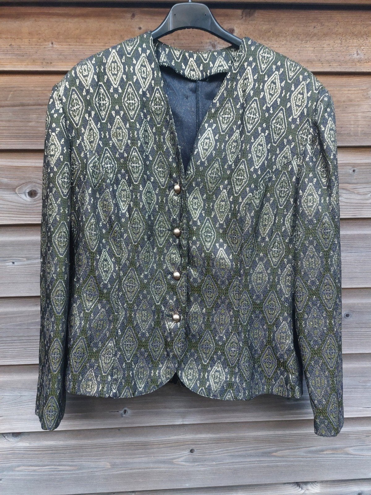 Bewerkt jasje blazer colbert met gouddraad maat 38/M, Verzenden, Zo goed als nieuw, Maat 38/40 (M), Meerkleurig