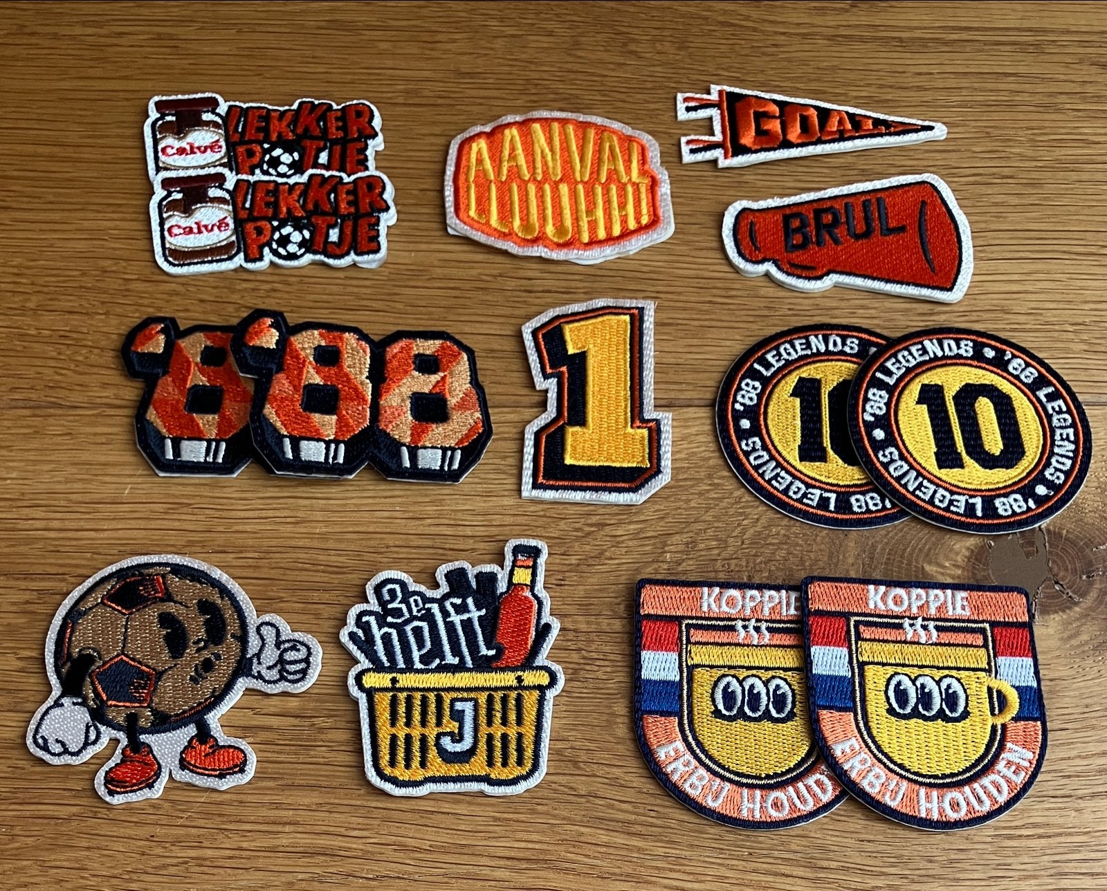Diverse strijkpatches: voetbal, Calvé, en meer, Jumbo, Ophalen of Verzenden