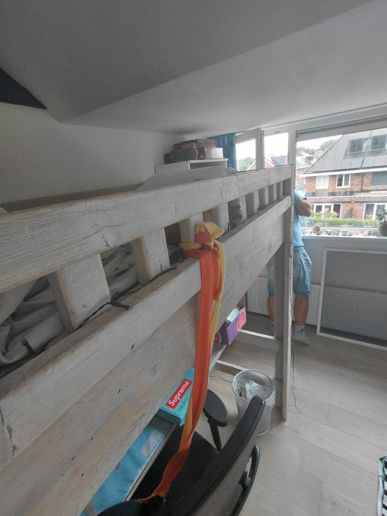 hoogslaper van steigerhout, Ophalen, Zo goed als nieuw, Hoogslaper