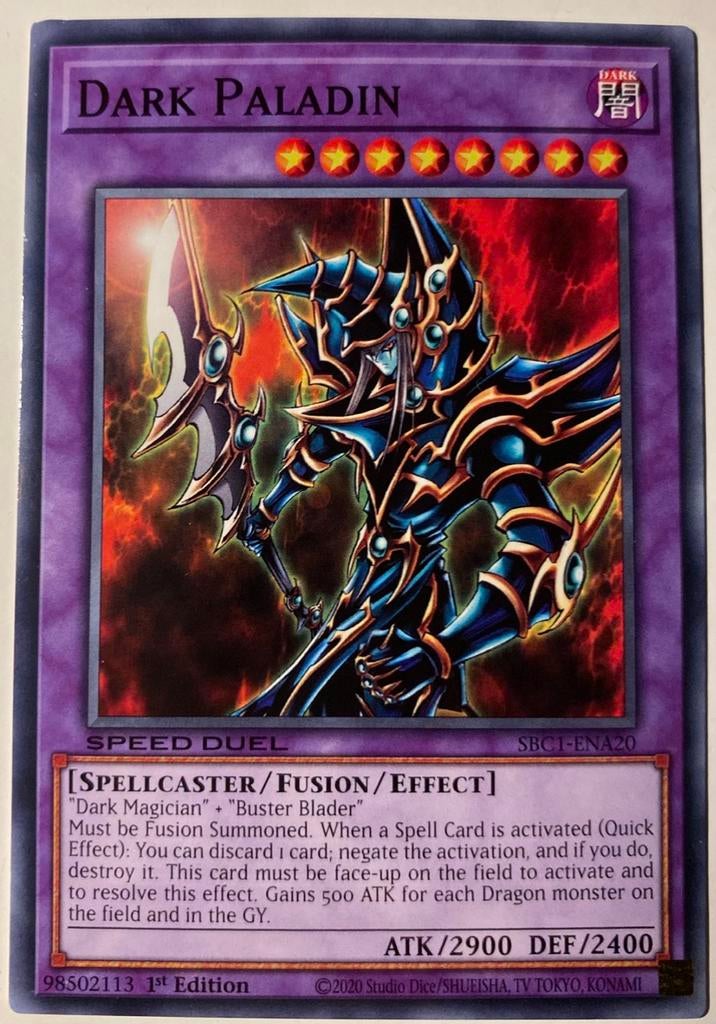 Yu-Gi-Oh! Dark Paladin SBC1 1st Edition !, Hobby en Vrije tijd, Verzamelkaartspellen | Yu-gi-Oh!, Ophalen of Verzenden, Zo goed als nieuw