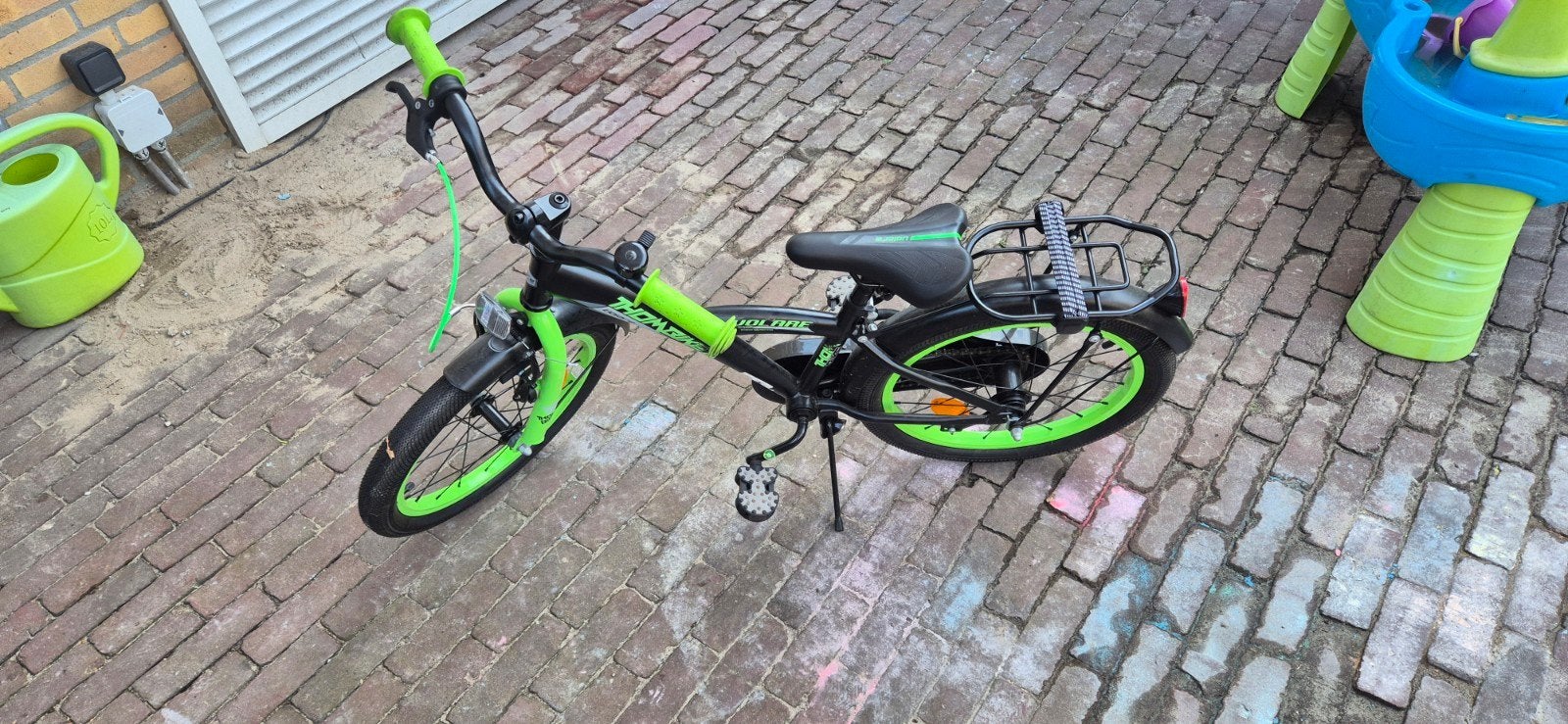Thombike kinderfiets 16 inch - Zwart/Groen, Ophalen, Gebruikt, 16 tot 20 inch, Volare Thombike