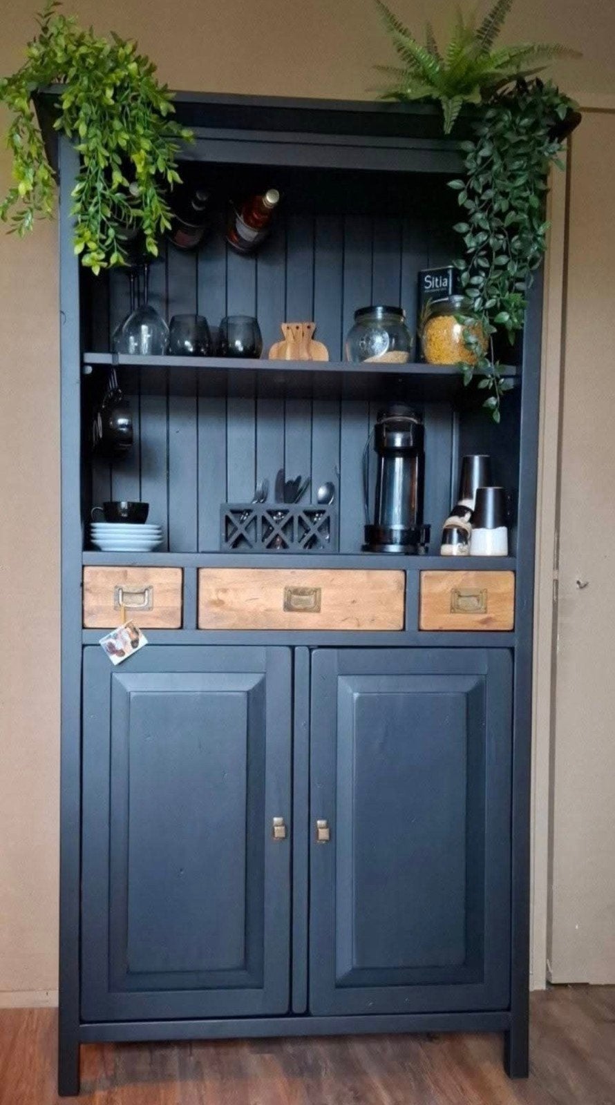 Stoere Coffee corner buffetkast wijnkast, Huis en Inrichting, Kasten | Buffetkasten, Ophalen of Verzenden, Zo goed als nieuw