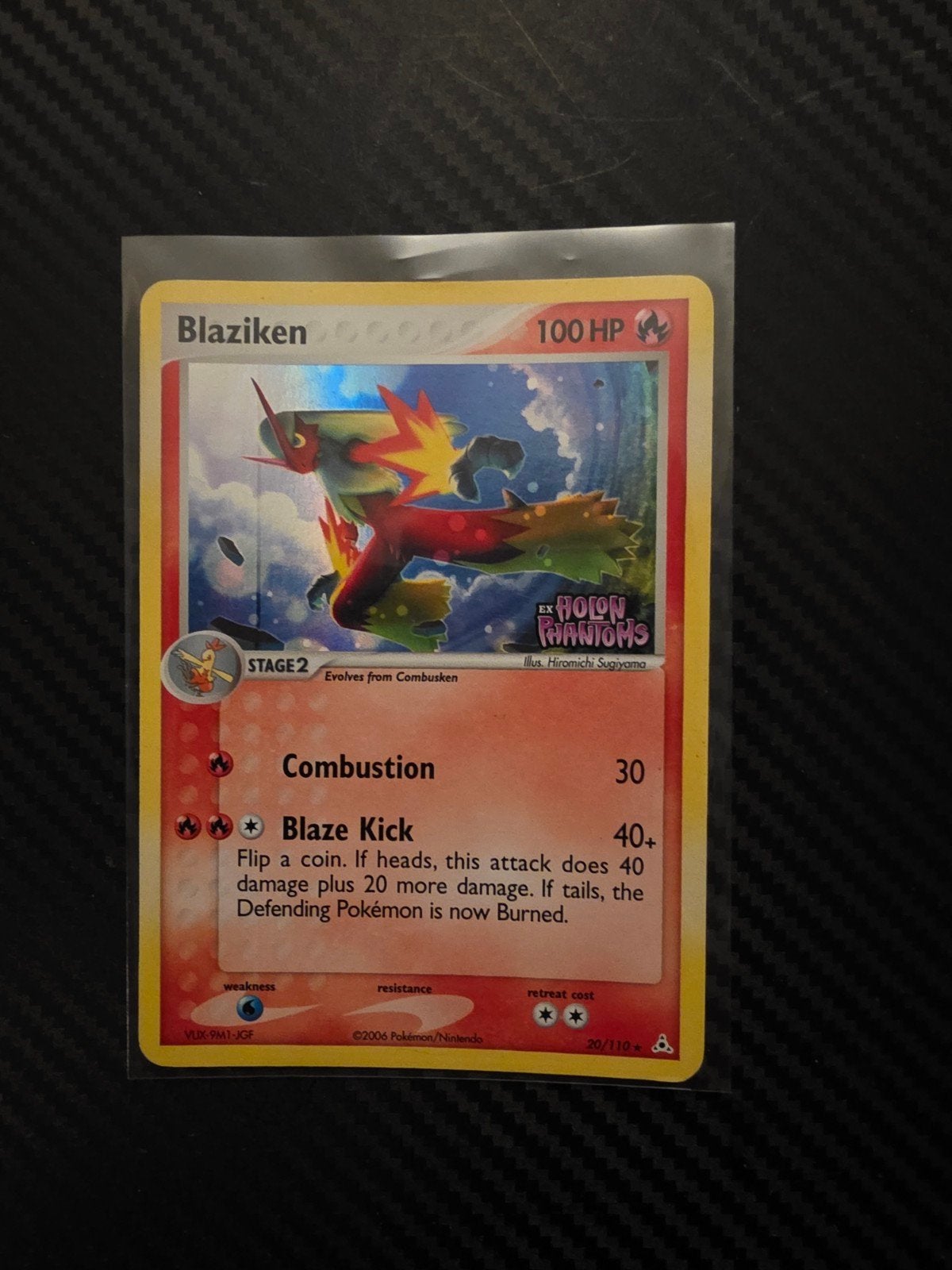 Blaziken EX Holon Phantoms Pokémon Kaart, Hobby en Vrije tijd, Ophalen, Zo goed als nieuw, Losse kaart, Foil