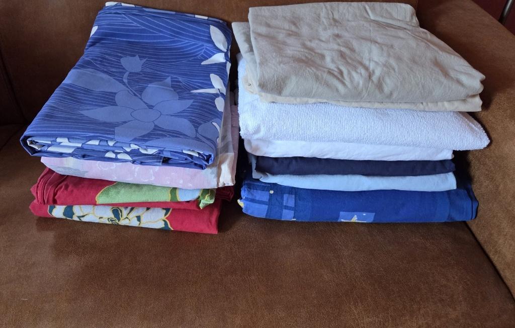 5 hoeslakens, Gebruikt, Hoeslaken of Sloop, Ophalen of Verzenden, Overige kleuren