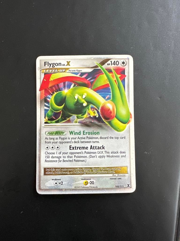 Flygon LV.X Pokémon Kaart 105/111 - Platinum Supreme Victors, Ophalen of Verzenden, Gebruikt, Losse kaart