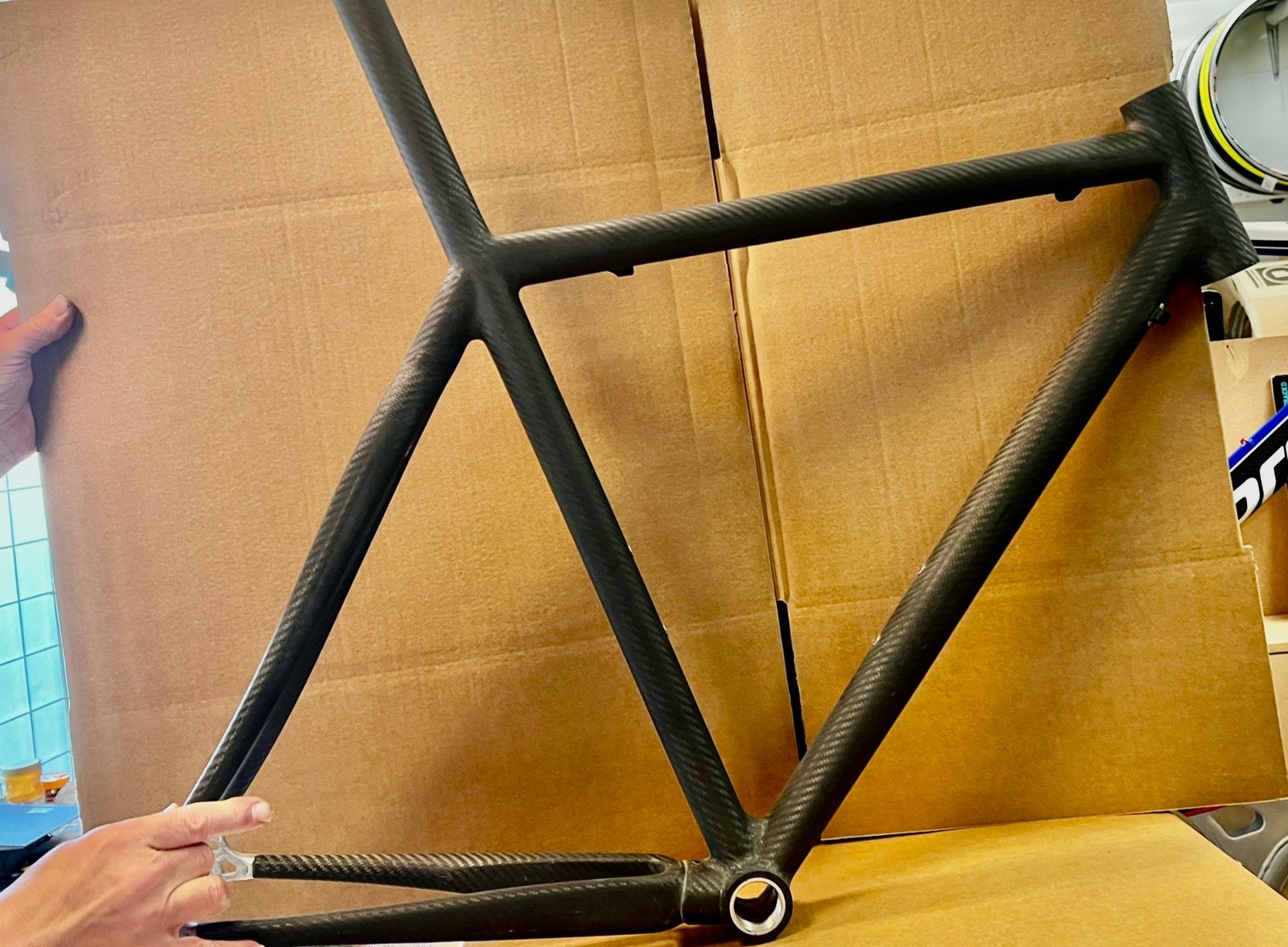 Carbon raceframe + vork + cockpit – maat M (ca. 53), Overige merken, Carbon, Ophalen of Verzenden, Zo goed als nieuw