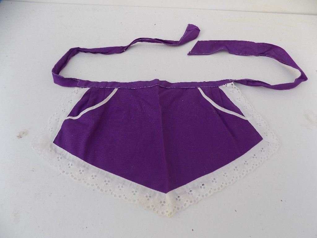 Schort vintage paars jaren 70 retro keuken, Ophalen of Verzenden, Gebruikt