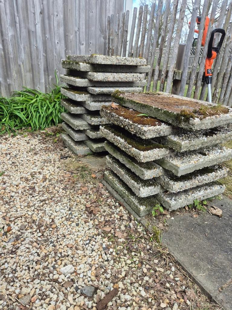 10 Tegels Stenen 60x40cm - gratis afhalen, Ophalen of Verzenden, Gebruikt, Beton, Klinkers
