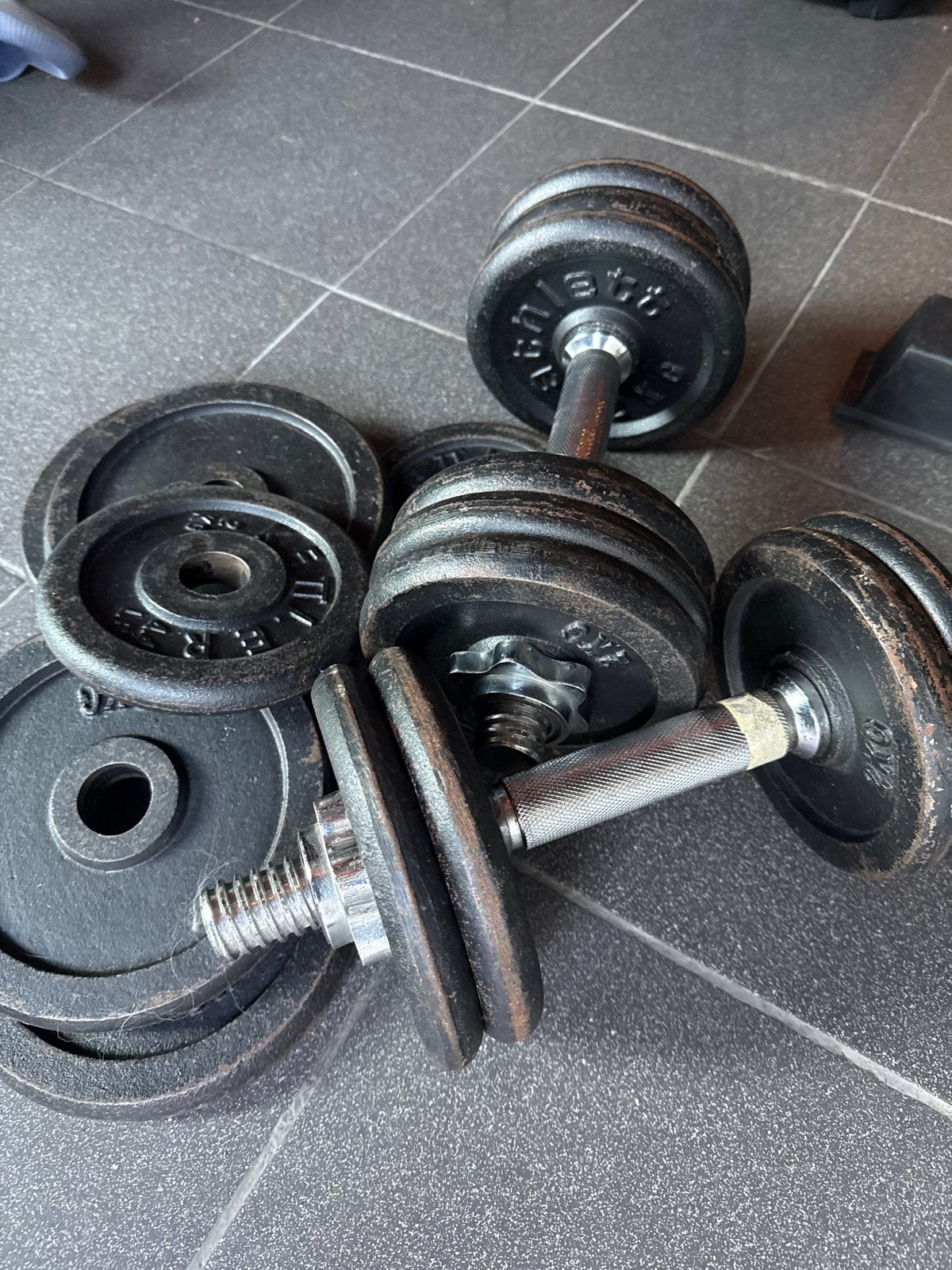 Verstelbare Dumbbellset 2x20 kg, Ophalen, Gebruikt, Armen, Dumbbell