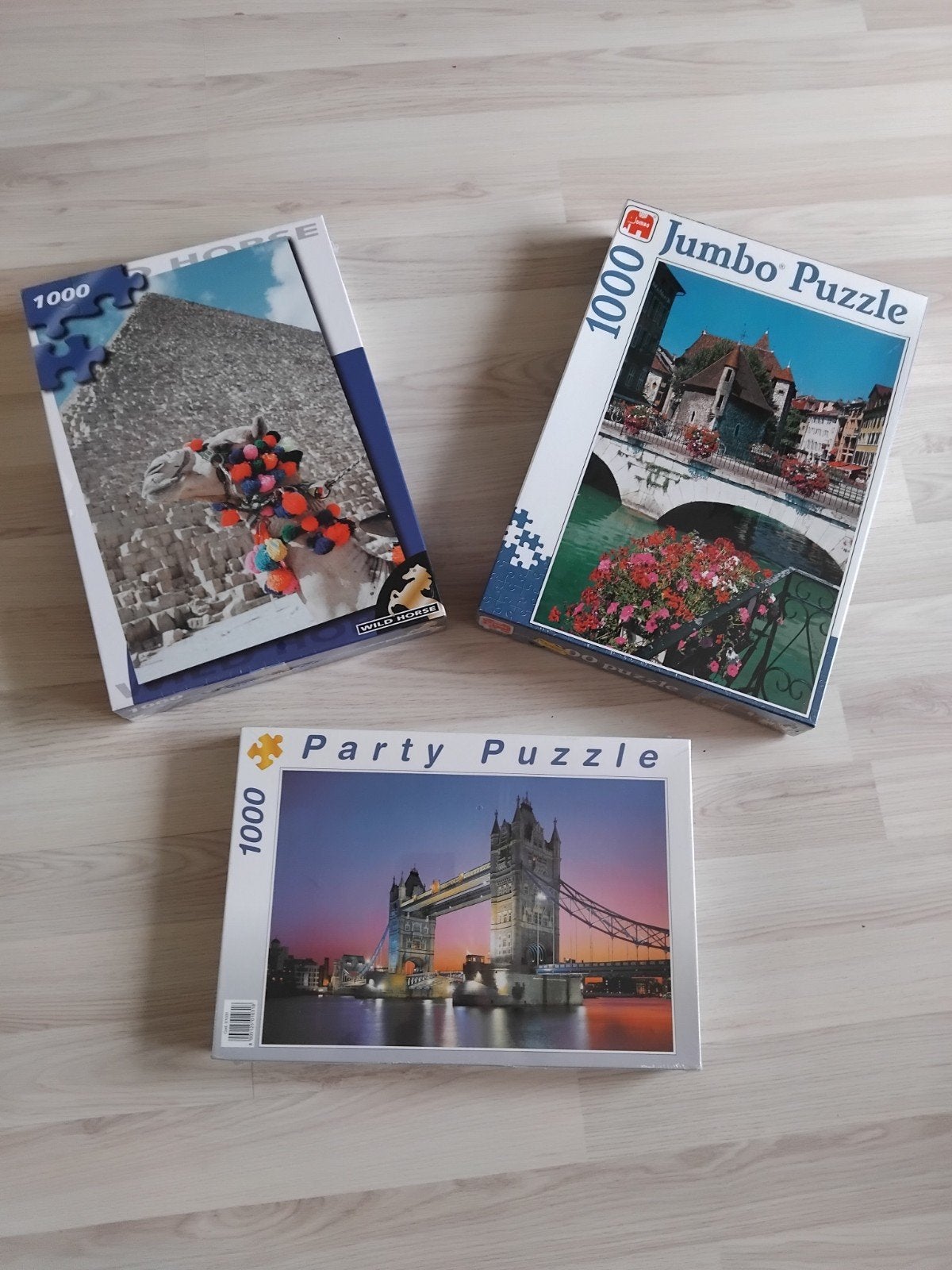 3 puzzels à 1000 stukjes. Nieuw.Samen € 3,00  per stuk €1,50, Ophalen, 500 t/m 1500 stukjes, Nieuw
