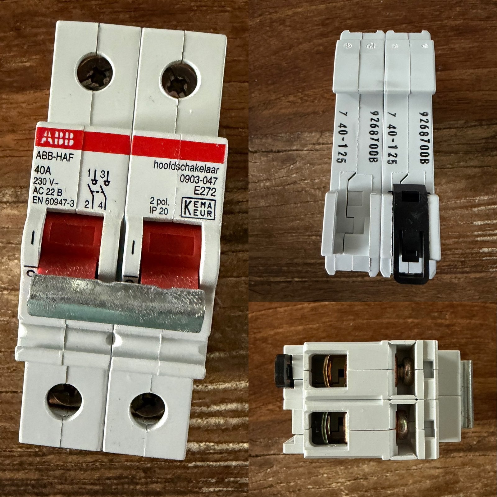 ABB-HAF Hoofdschakelaar 2-polig 40A (Model 0903-047), Ophalen of Verzenden, Gebruikt, ABB, Schakelaar