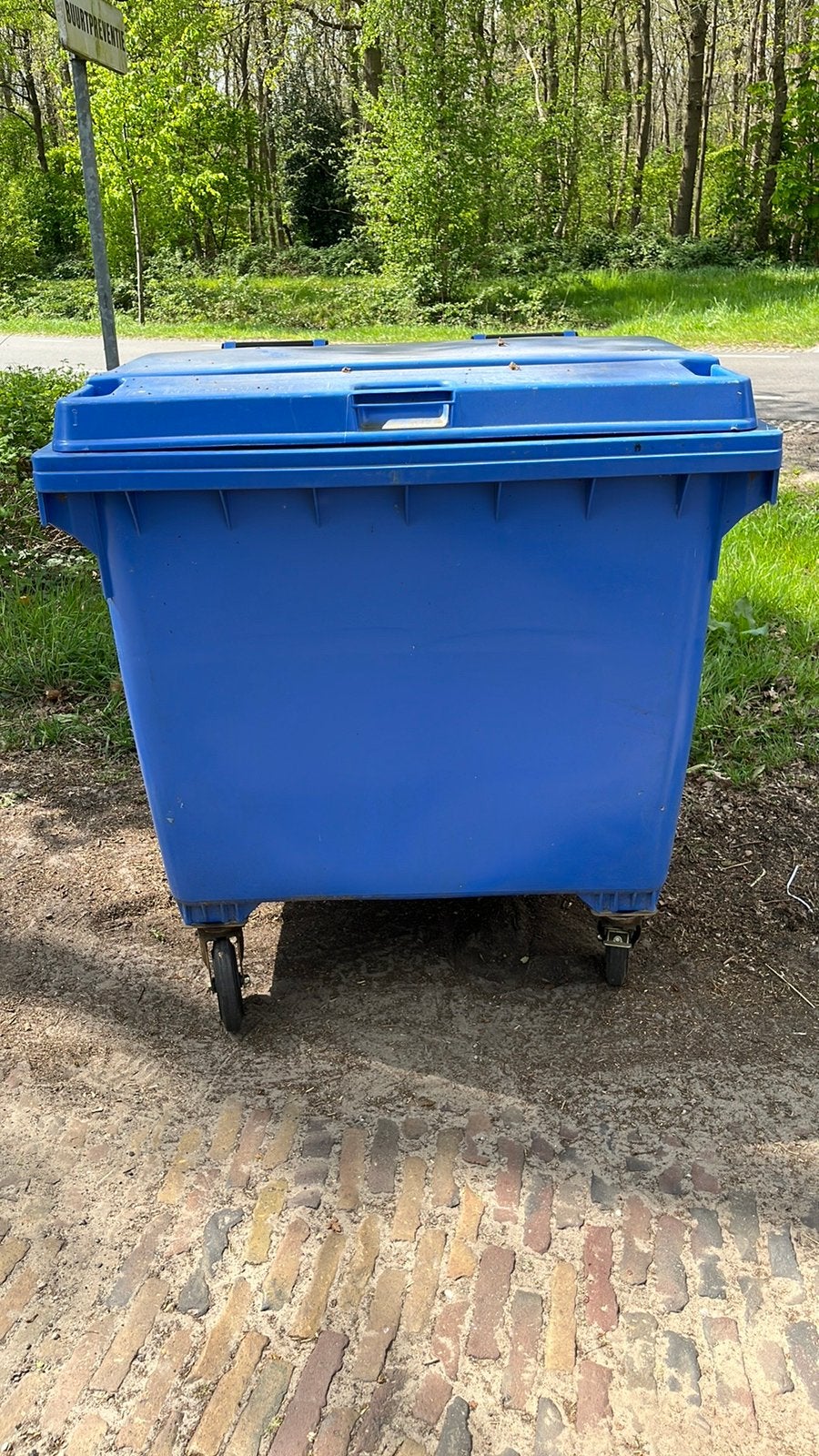 Grote blauwe papier container, Ophalen, Kunststof, Gebruikt, 40 liter of meer