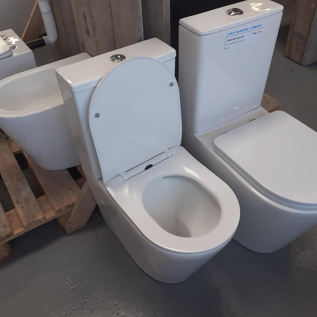 OP=OP Complete toiletset, Staand, Glans wit, Rimless, Tara, Ophalen of Verzenden, Nieuw, Wit, Steen/keramiek