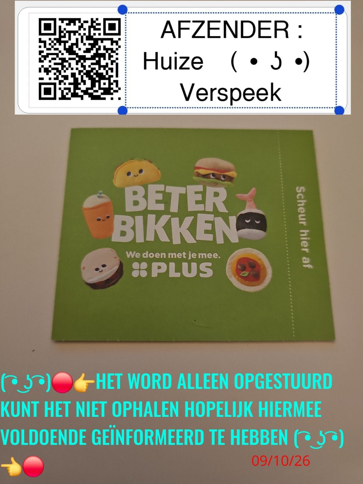 10 x beter bikken ( ͡• ͜ʖ ͡•)️ plus supermarkt aktie, Verzamelen, Plus, Verzenden