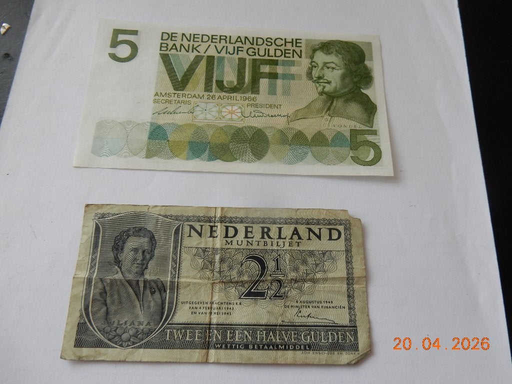 Bankbiljet nl 2,5 gulden en 5 gulden, Postzegels en Munten, Ophalen of Verzenden, 2½ gulden, Los biljet
