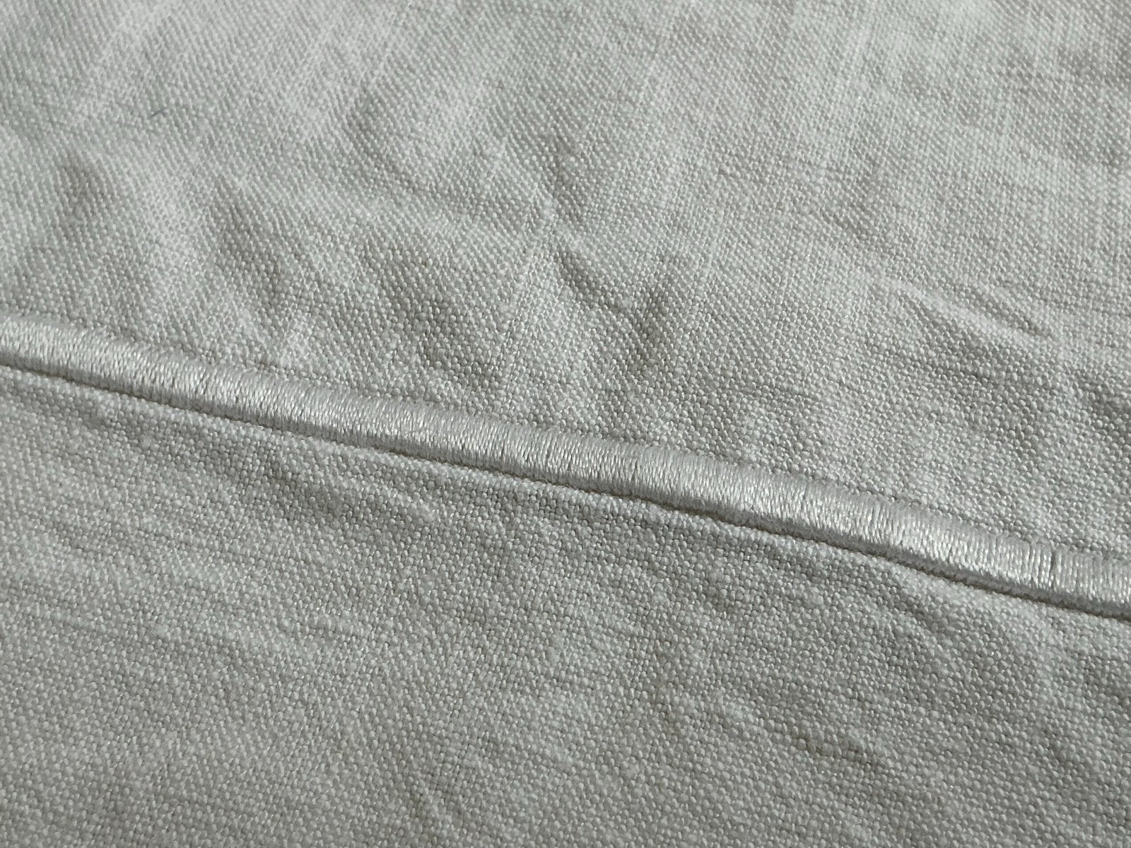 Wit linnen eenpersoons laken uit Frankrijk, 175x270cm, Gebruikt, Eenpersoons, Wit, Overige typen