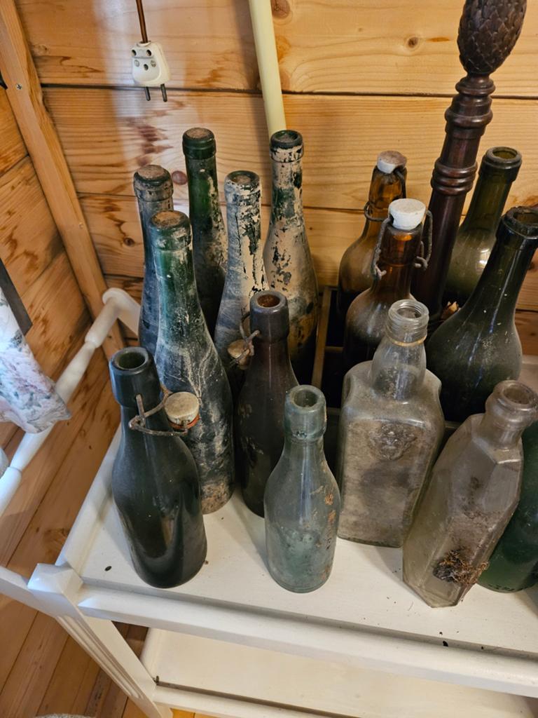 Partij oude flessen, Gebruikt, Overige kleuren, Ophalen of Verzenden, Glas