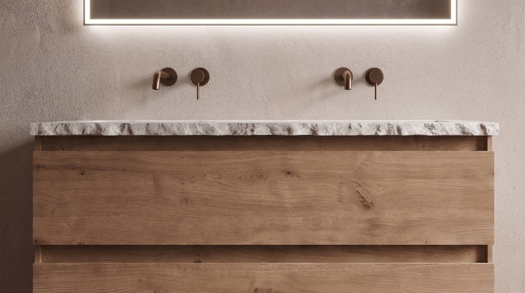 Gave badmeubelset 120 cm met écht marmeren wastafel, Ophalen, 100 tot 150 cm, Nieuw, Minder dan 100 cm