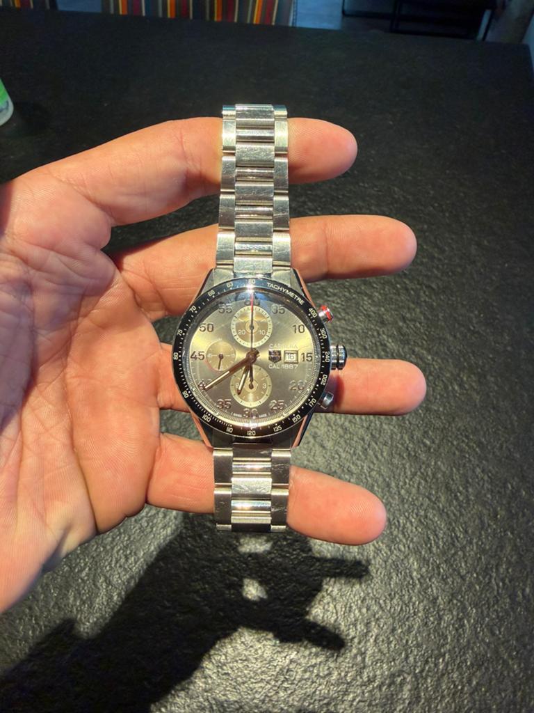 TAG Heuer Carrera car2a11 Calibre1887 zonder papieren /doos, Sieraden, Tassen en Uiterlijk, Horloges | Heren, Staal, Gebruikt