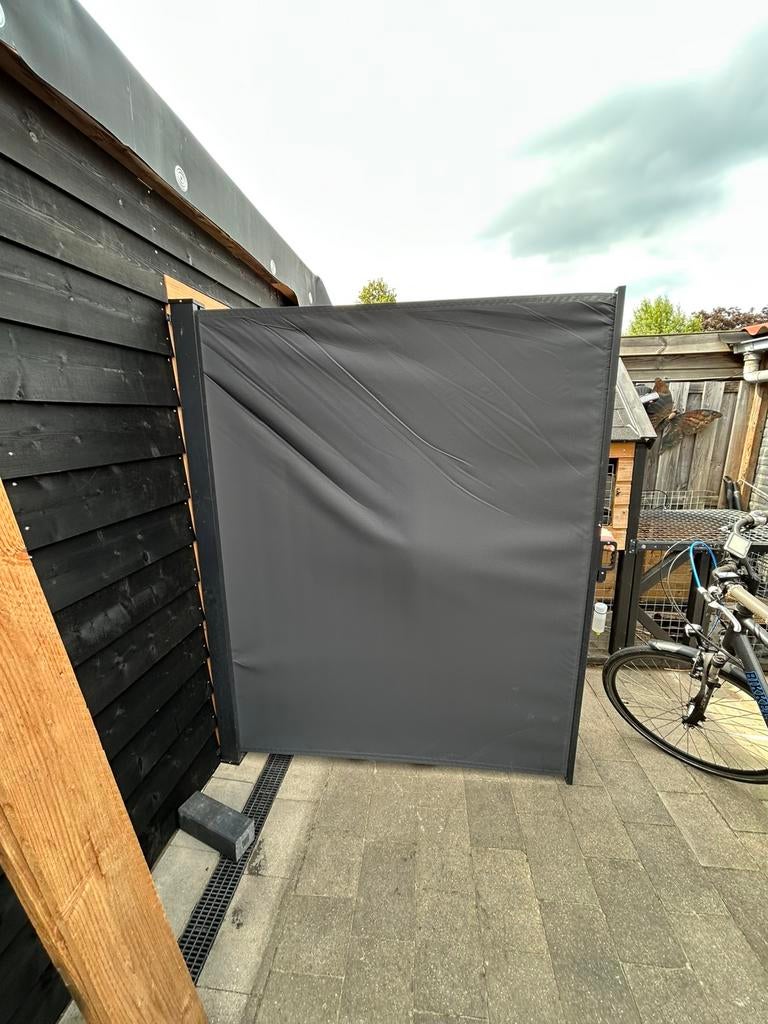 Windscherm uitschuifbaar, Tuin en Terras, Tuinschermen, Ophalen, Aluminium, Zo goed als nieuw, 200 cm of meer