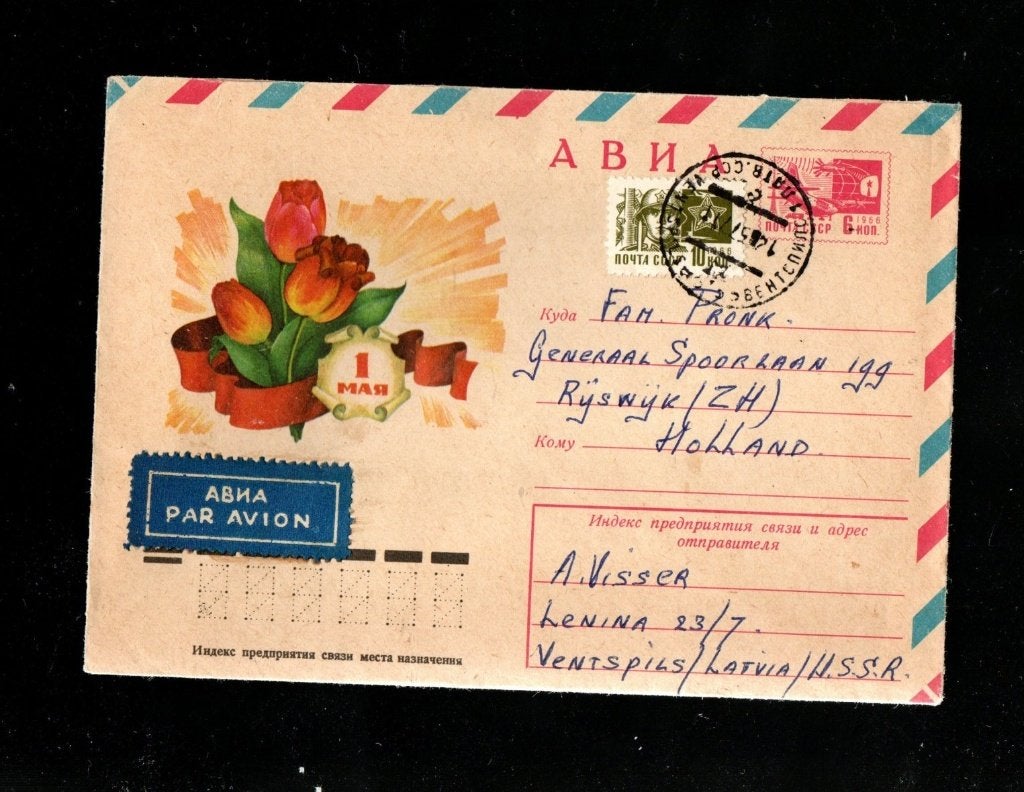 Oude envelop Rusland - Holland  Air Mail, Ophalen of Verzenden, Envelop