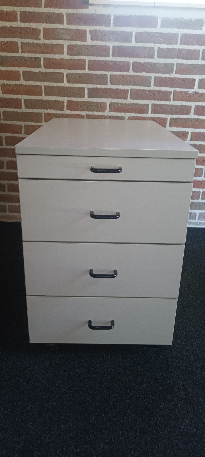 Bureau ladeblok/ladekast op wielen met 4 laden, Huis en Inrichting, Kasten | Ladekasten, Ophalen, Minder dan 50 cm, Gebruikt, Overige materialen