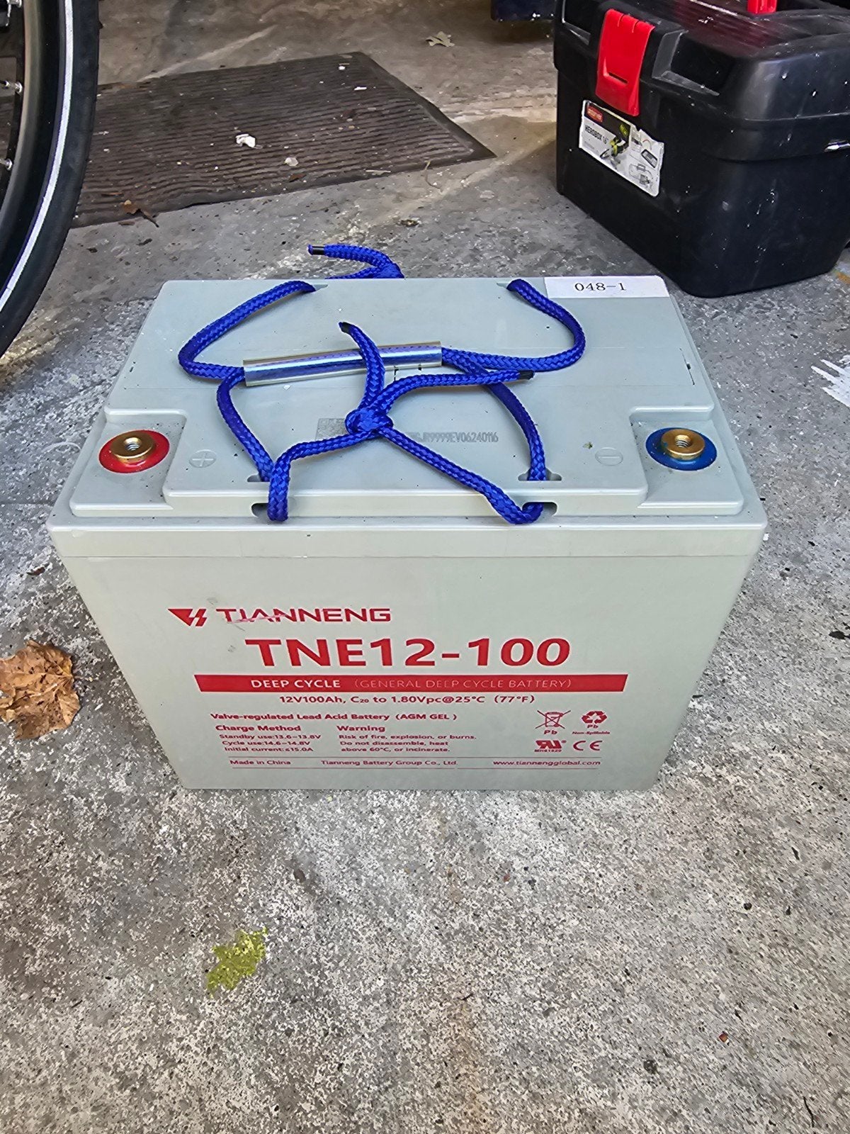 Tianneng TNE12-100 Deep Cycle Accu 12V 100Ah AGM GEL, Ophalen of Verzenden, Gebruikt, Universele onderdelen