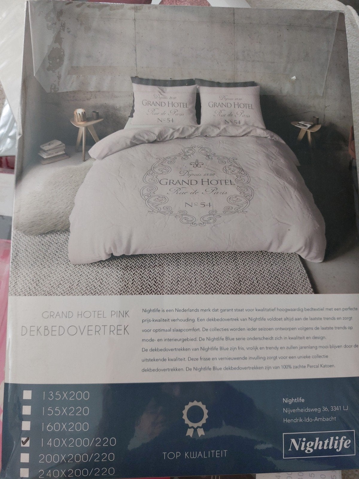 Nightlife Grand Hotel Dekbedovertrek Roze 140x200/220, Ophalen, Nieuw, Meisje, Dekbedovertrek