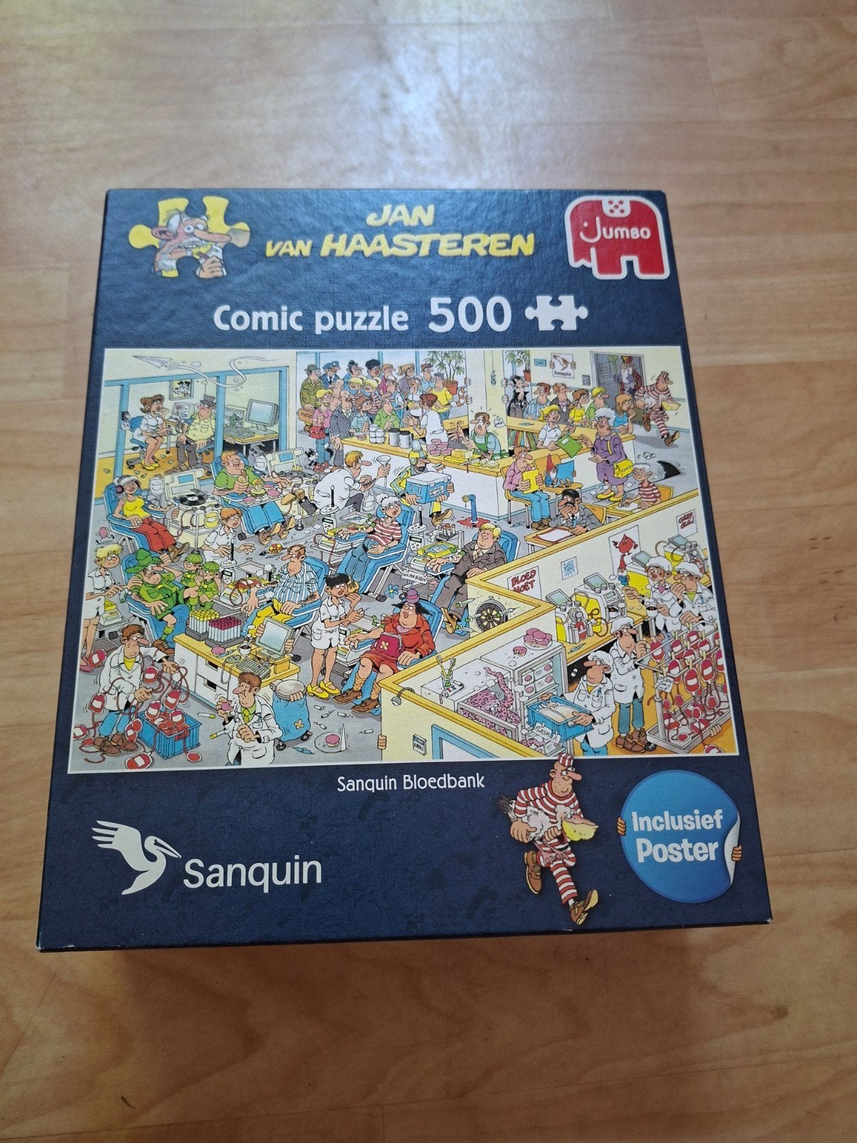 Jan van Haasteren Comic Puzzel 500 stukjes Sanquin, Ophalen of Verzenden, 500 t/m 1500 stukjes, Zo goed als nieuw, Legpuzzel