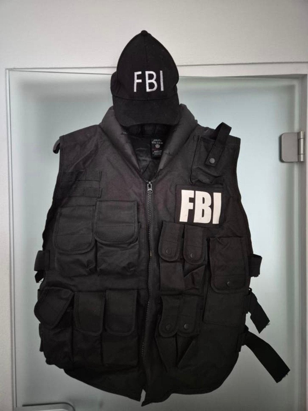 FBI Vest en Pet - Carnaval Kostuum Maat XL, Ophalen