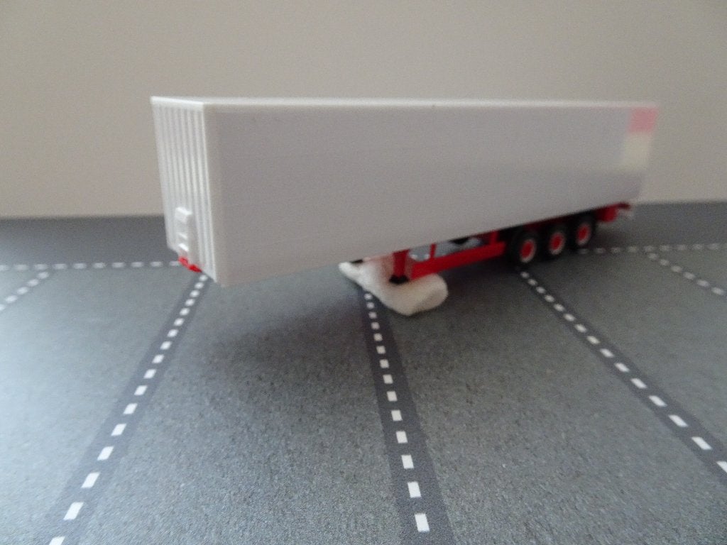 49 herpa 3-as zeil oplegger wit rood 1:87 truck trein, Ophalen of Verzenden, Nieuw, Bus of Vrachtwagen, Herpa