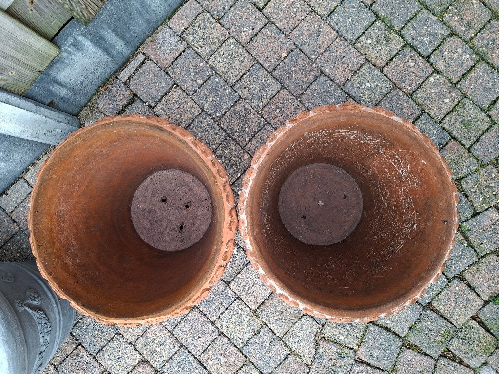 Kunststof bloempotten, Kunststof, Rond, Zo goed als nieuw, Minder dan 40 cm