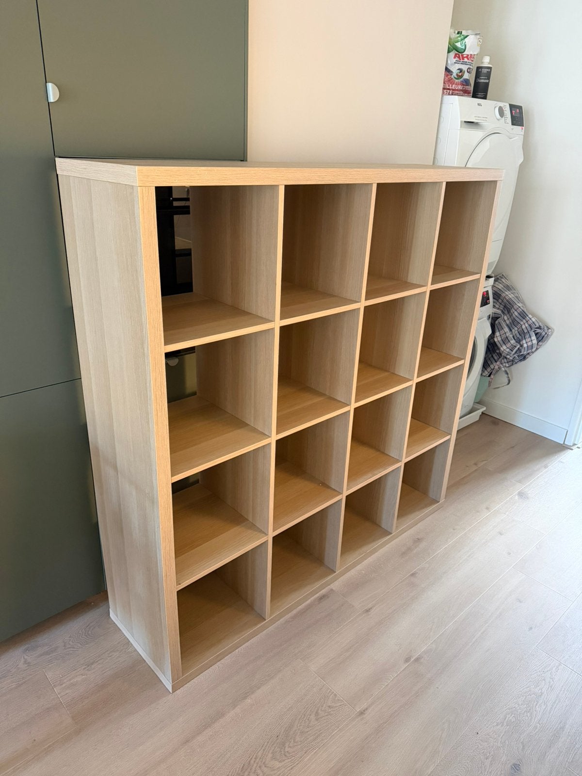IKEA KALLAX kast 4x4 – wit gelazuurd eiken, Ophalen, Gebruikt, 25 tot 50 cm