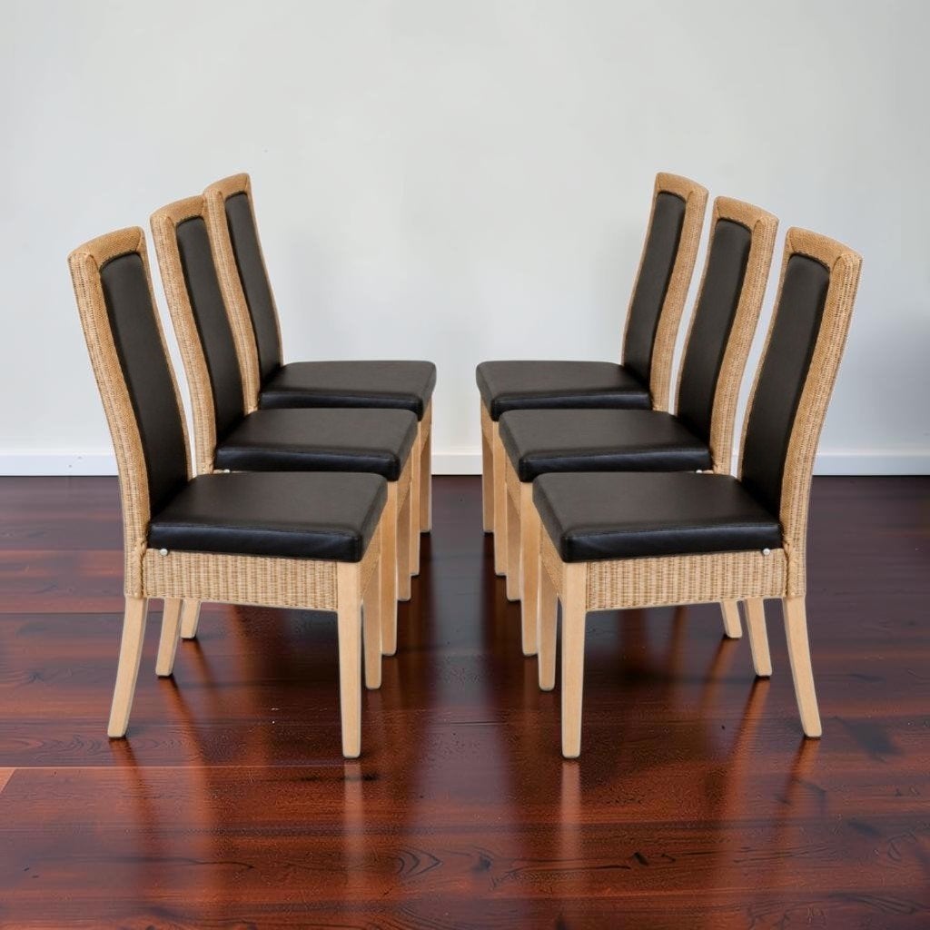 zes zwarte nouvion maxim loom stoelen, Ophalen, Zo goed als nieuw, Zwart, Vijf, Zes of meer stoelen