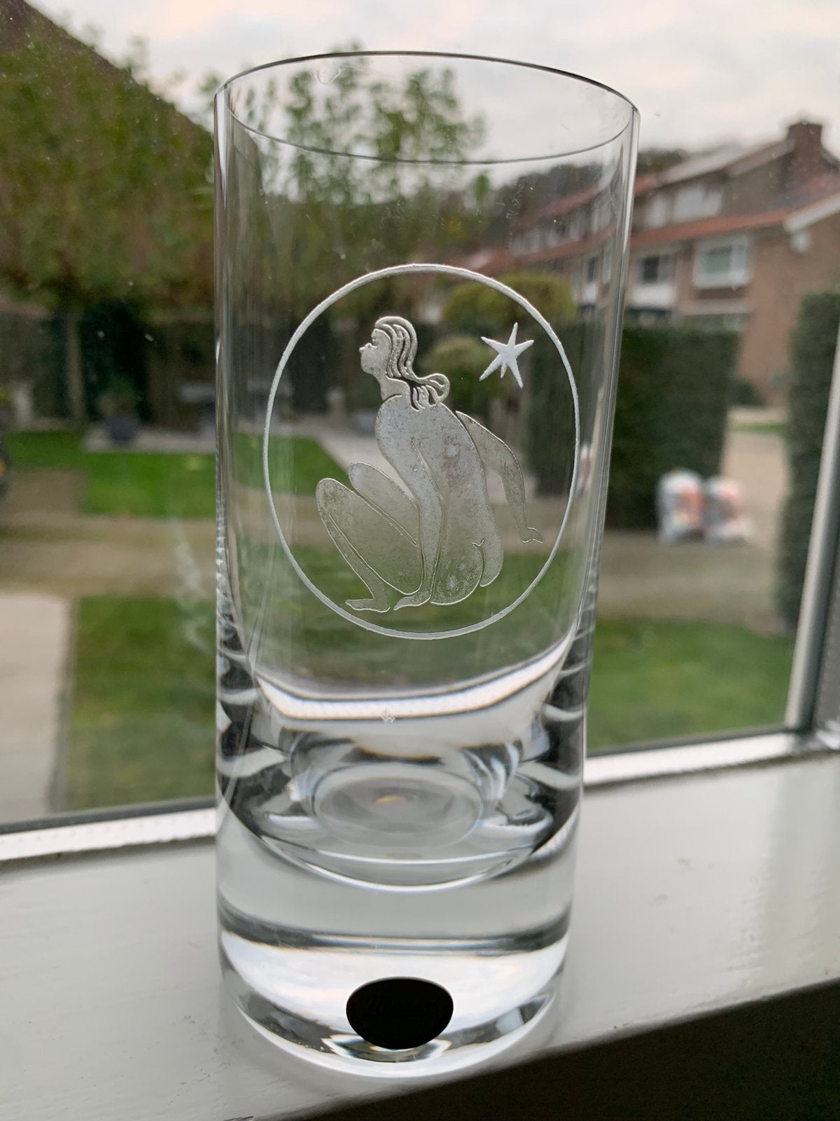 Kristallen glas merk MOSER met sterrenbeeld MAAGD, Ophalen of Verzenden, Zo goed als nieuw, Overige typen
