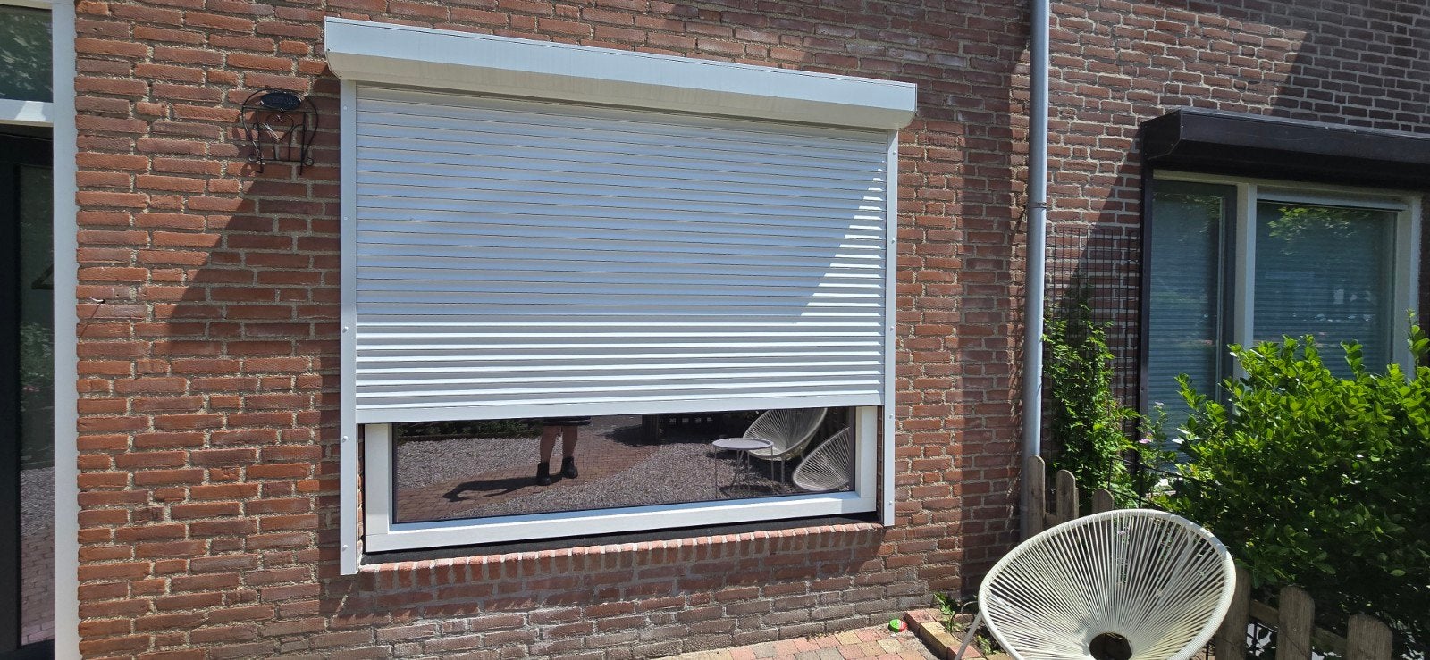 Witte elektrische rolluiken voor ramen., Gebruikt, Wit, 150 tot 200 cm, Ophalen of Verzenden