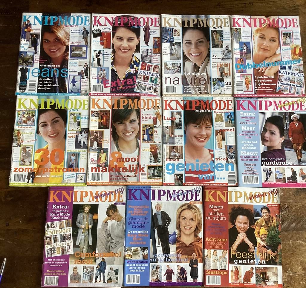 10 Knipmode naaitijdschriften, 1998.., Ophalen of Verzenden, Zo goed als nieuw, Vrouw, Knipmode