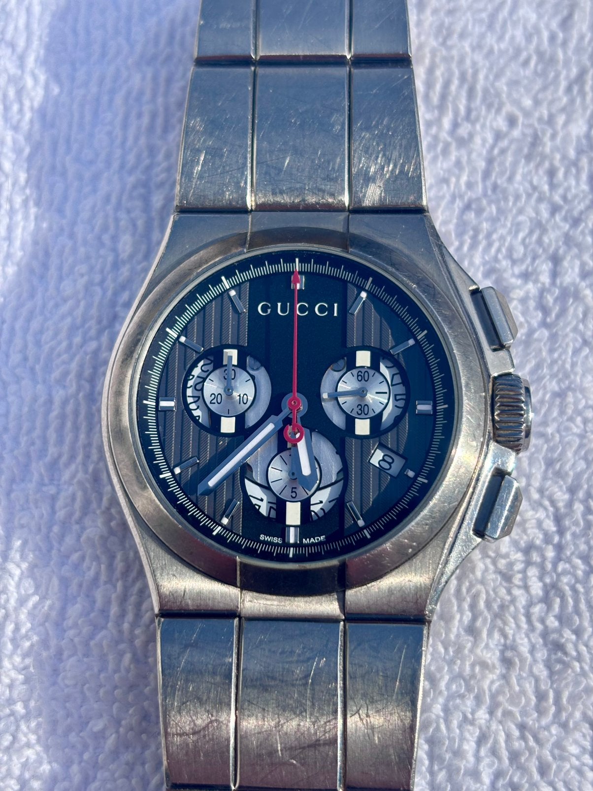 Gucci Pantheon Chronograph, Overige merken, Overige materialen, Gebruikt, Polshorloge