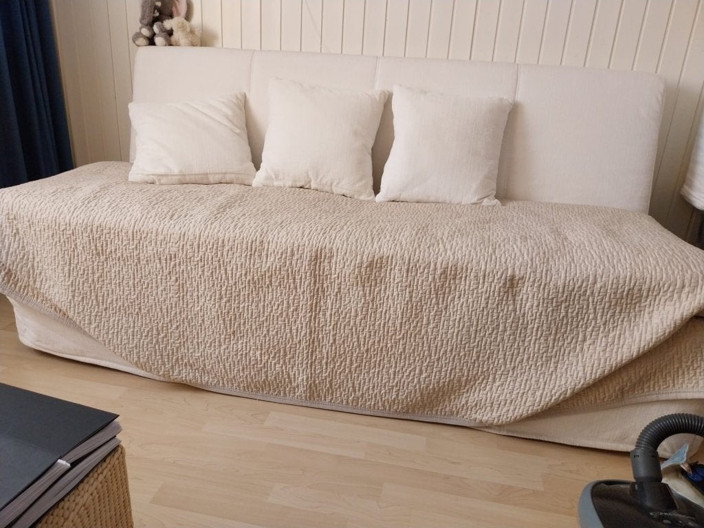 bedbank Ikea. kleur beige, Ophalen, Overige materialen, Gebruikt, 150 tot 200 cm