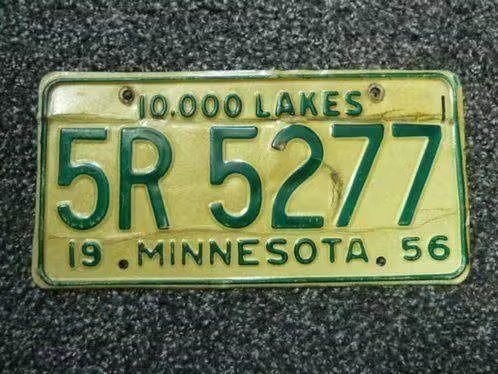Kentekenplaat Licenseplate Minnesota 1956 USA, Verzenden, Gebruikt, Auto's