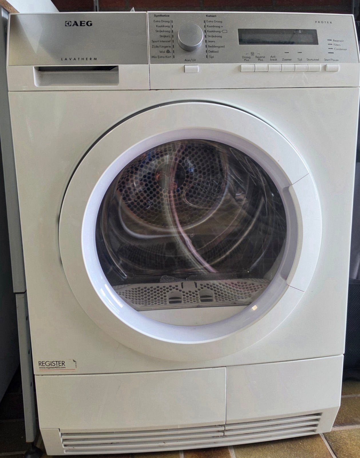 AEG Wasdroger T76386NAH, Ophalen, Gebruikt, Condens, 85 tot 90 cm