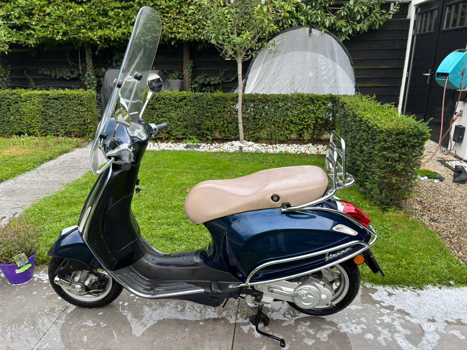 Vespa Primavera donkerblauw, Ophalen, Gebruikt, Benzine, Vespa