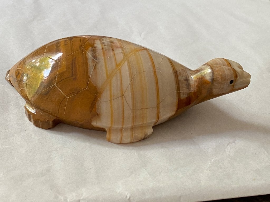Schildpad beeldje van jaspis, Ophalen, Zo goed als nieuw, Dier